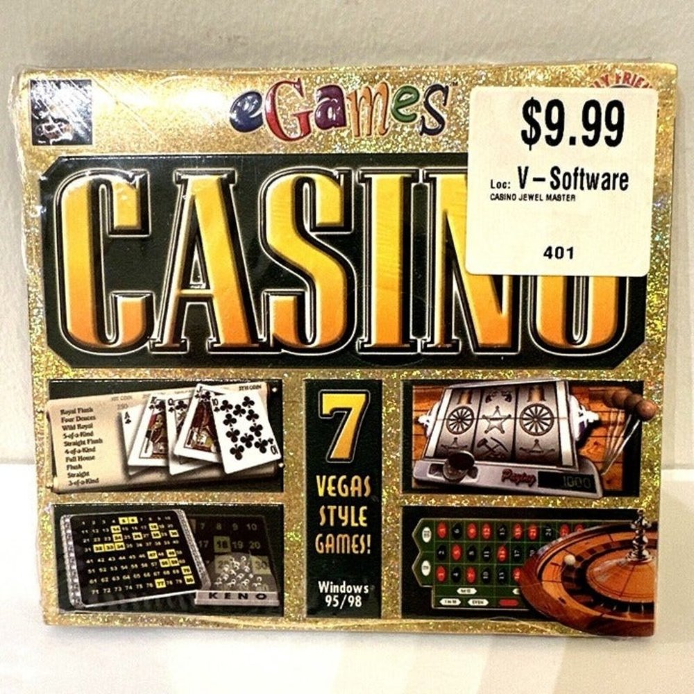 eGames CASINO PC Game - 7 Vegas Style Games! Windows 95/98 Rare Mint  NEW SEALED
